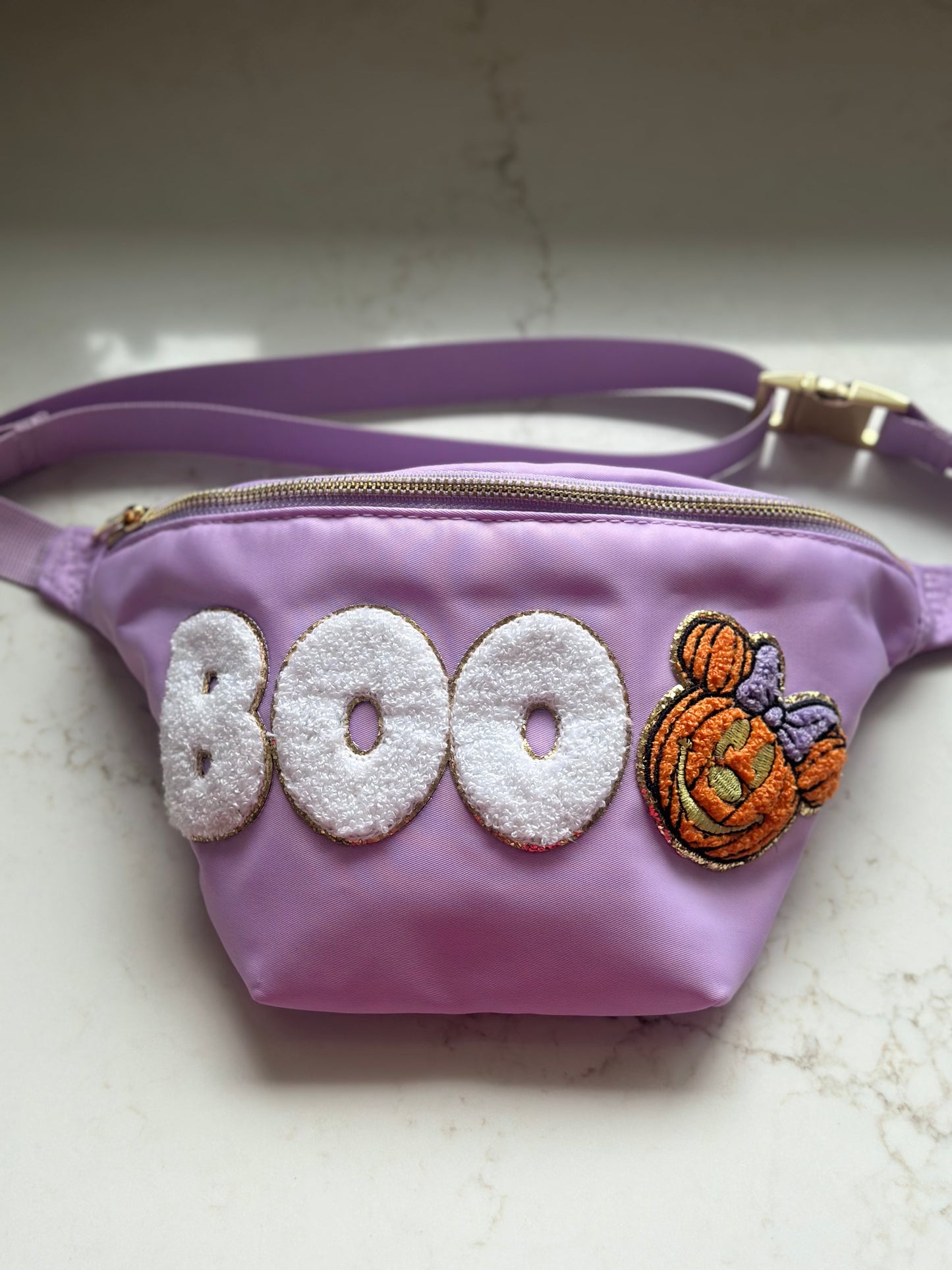 Magical Halloween Minnie Pumpkin SEWN ON PATCH Jumbo Fanny Pack