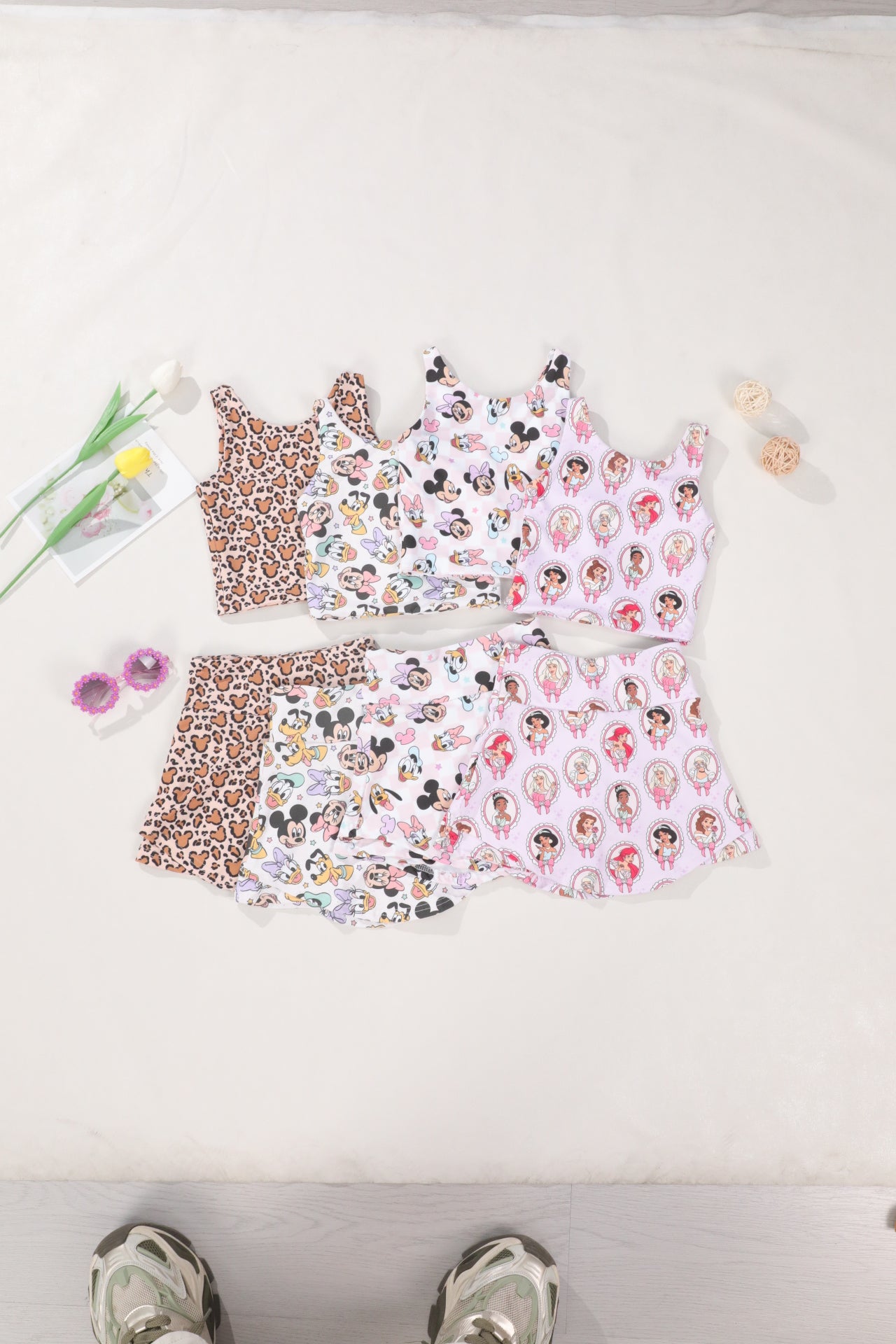 Magical Mouse and Friends Pink Checkered Youth Activewear Set