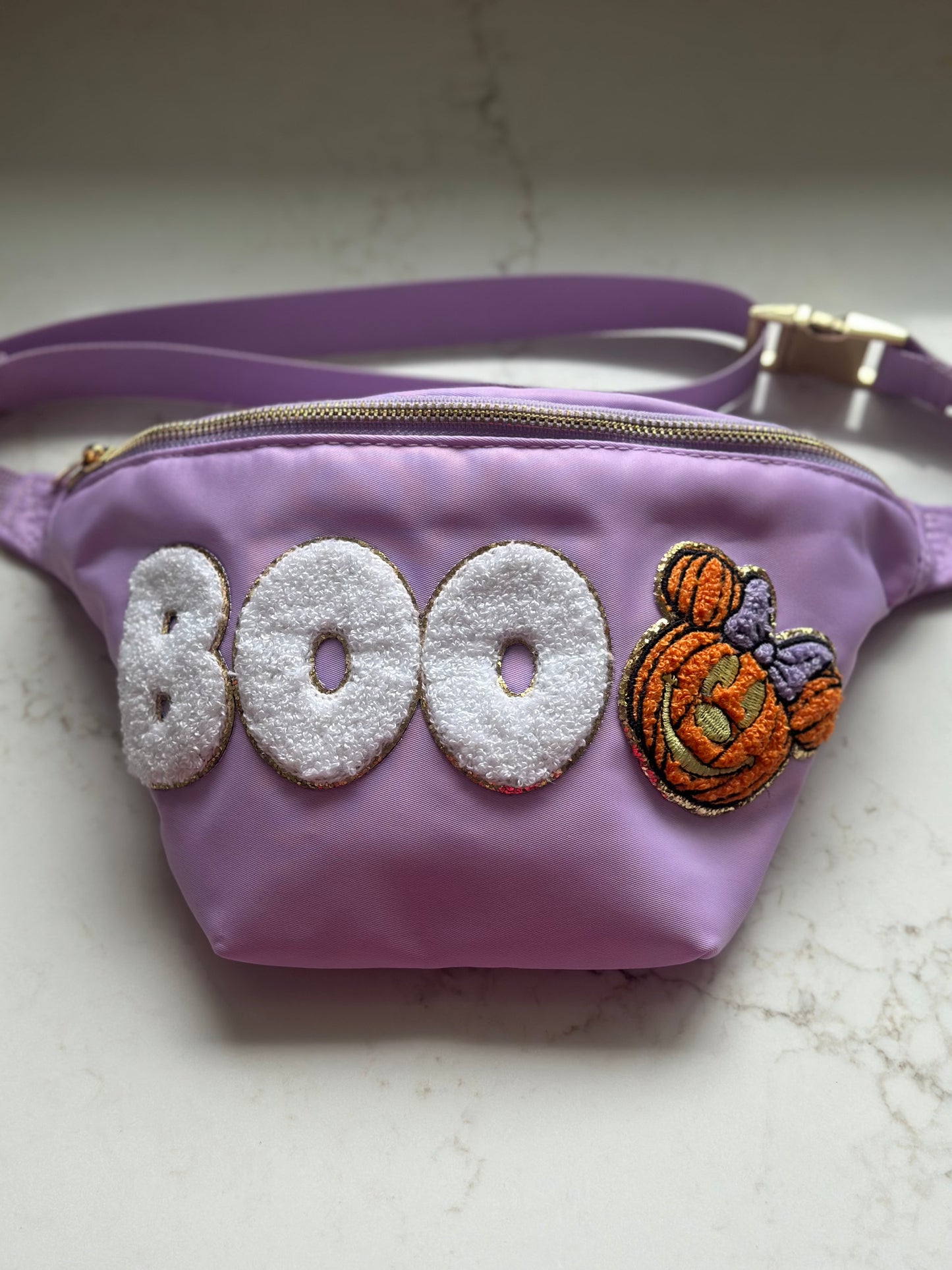 Magical Halloween Minnie Pumpkin SEWN ON PATCH Jumbo Fanny Pack