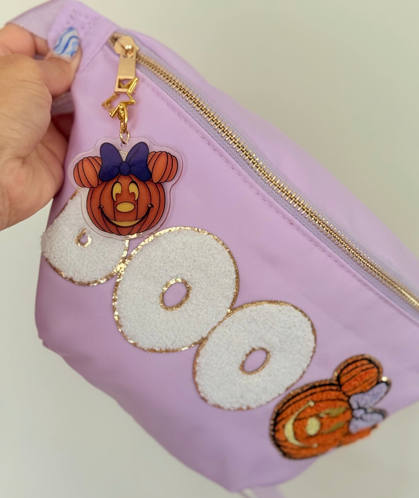 Magical Halloween Minnie Pumpkin SEWN ON PATCH Jumbo Fanny Pack