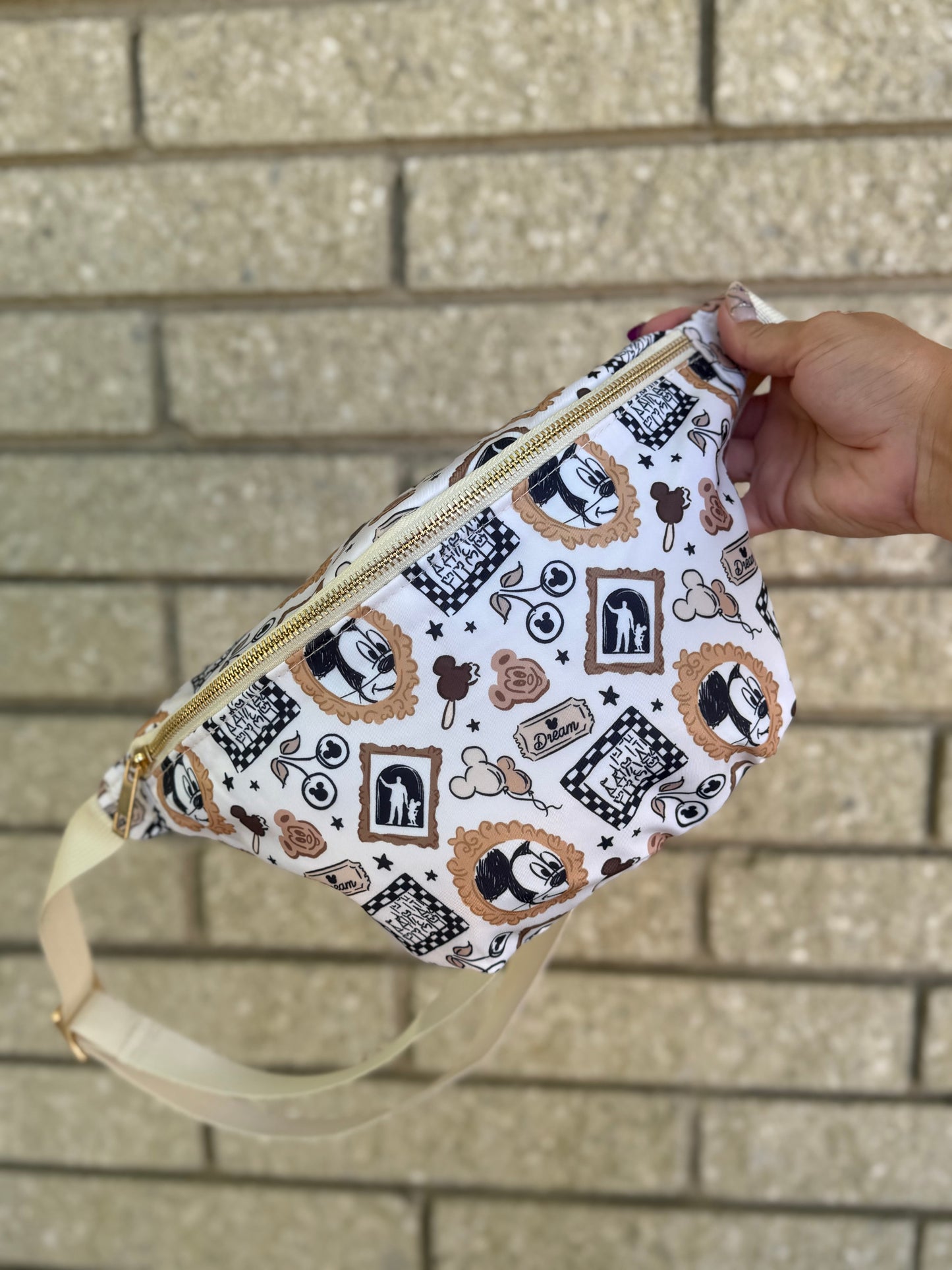 Magical Walt Park Fun Neutral Jumbo Fanny Pack & Keychain Wallet