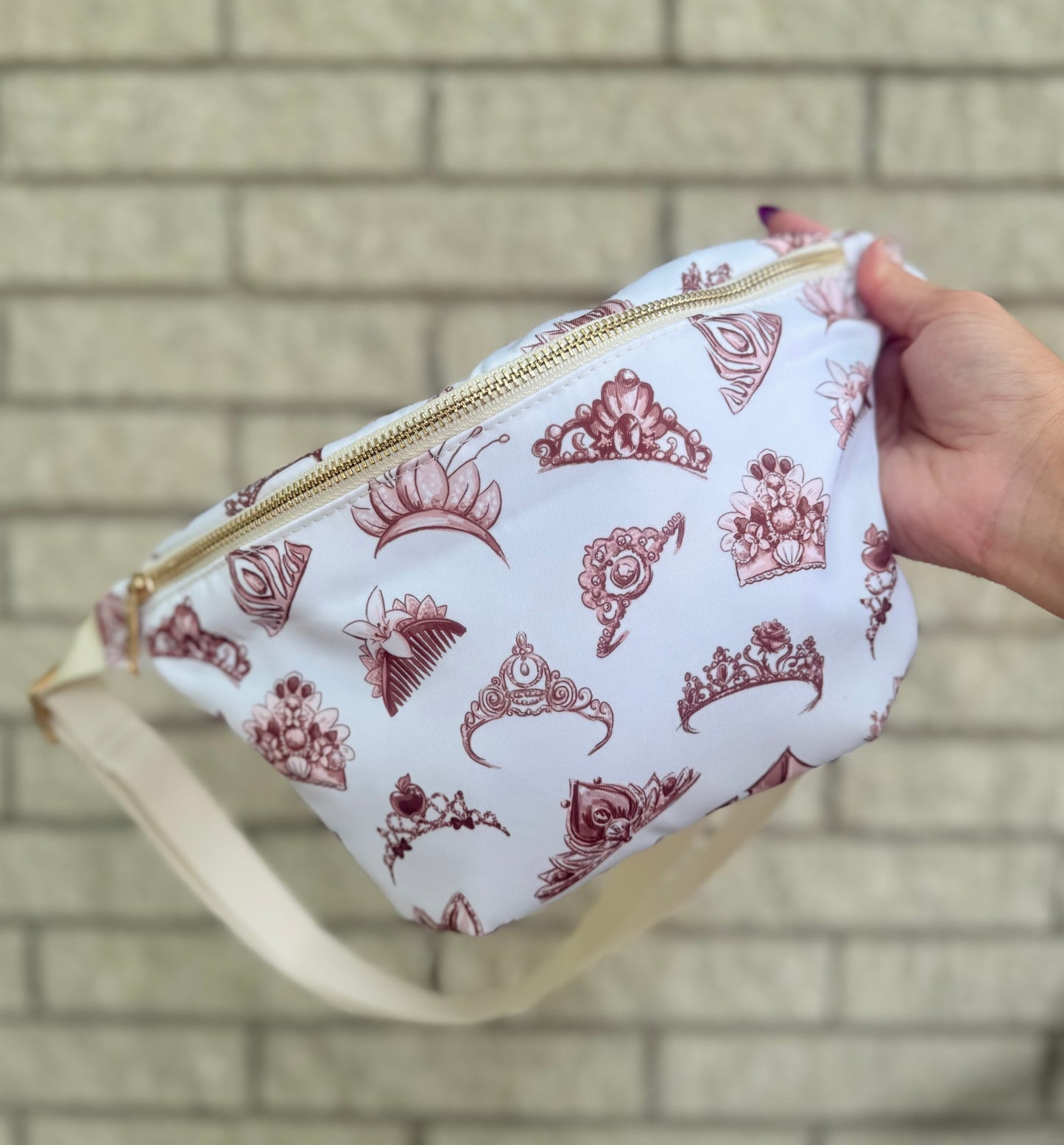 Magical Princess Crowns Neutral Jumbo Fanny Pack & Keychain Wallet
