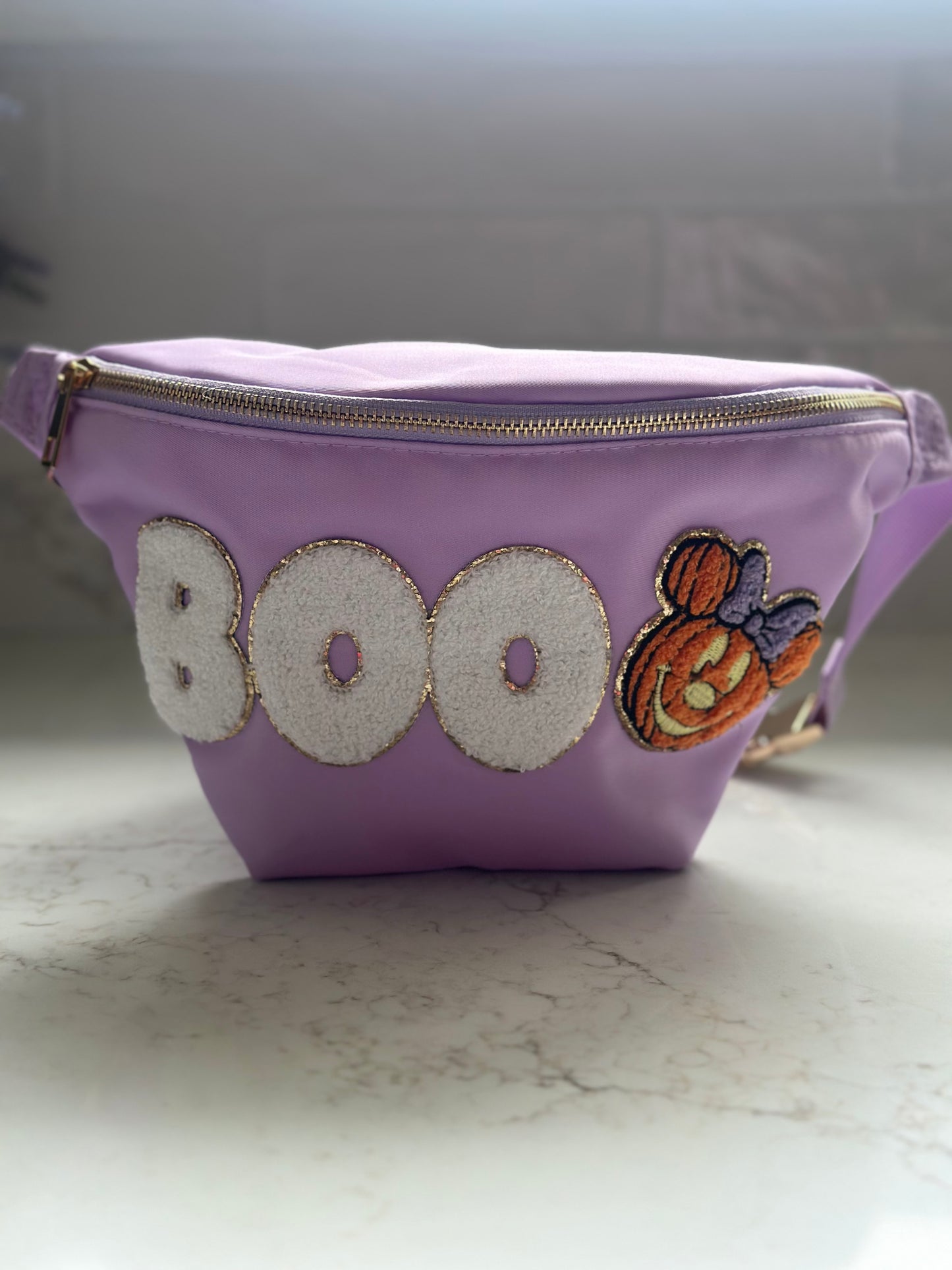 Magical Halloween Minnie Pumpkin SEWN ON PATCH Jumbo Fanny Pack