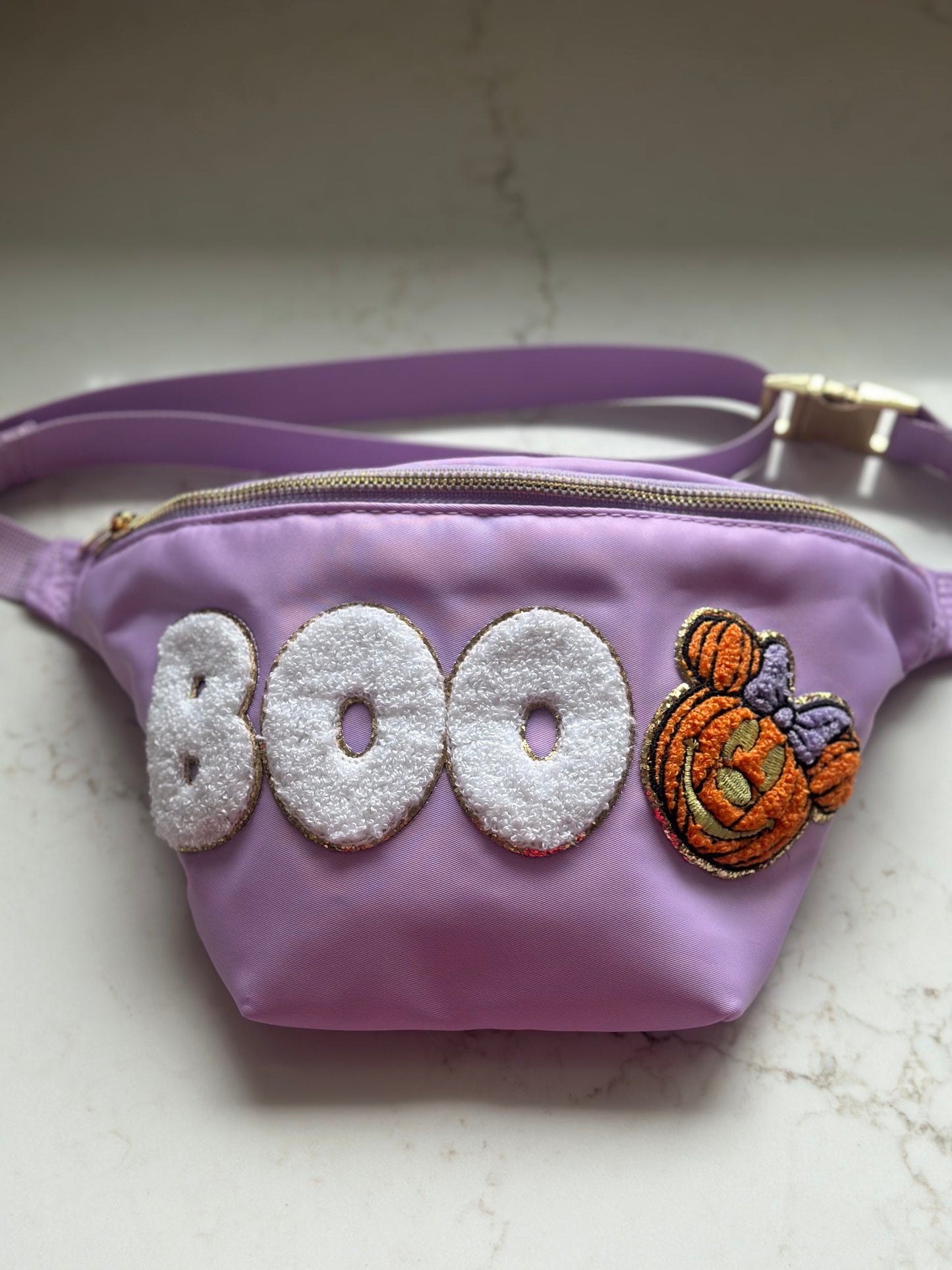 Magical Halloween Minnie Pumpkin SEWN ON PATCH Jumbo Fanny Pack