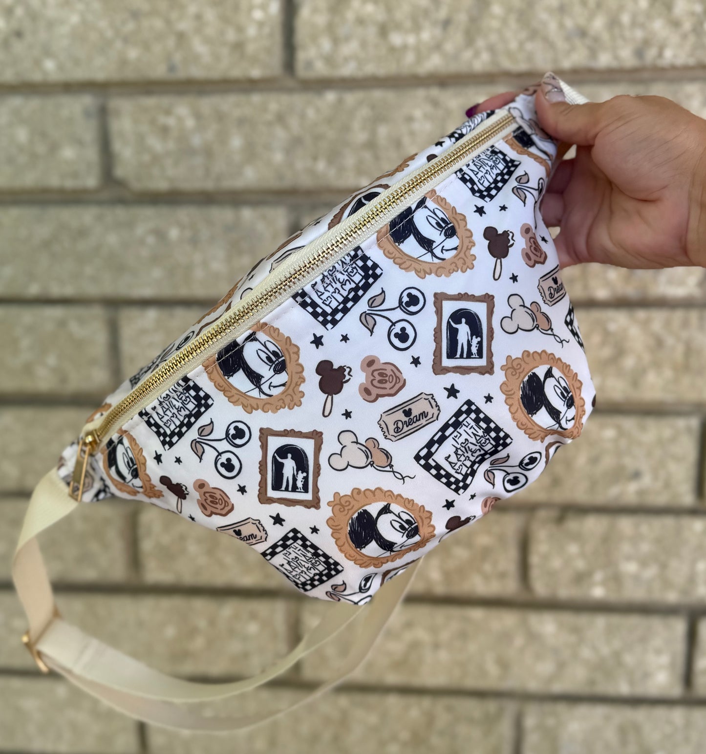 Magical Walt Park Fun Neutral Jumbo Fanny Pack & Keychain Wallet