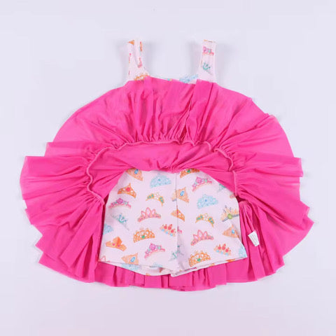 Magical Princess Crowns Girls Twirl Tutu Active Dress
