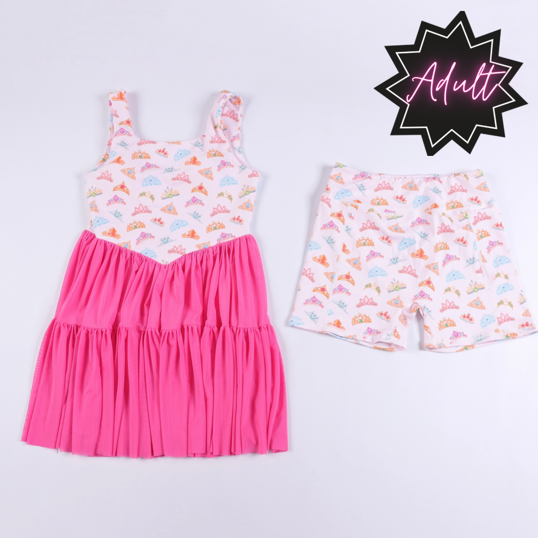 Magical Princess Crowns Adult and Youth Twirl Tutu Active Dress