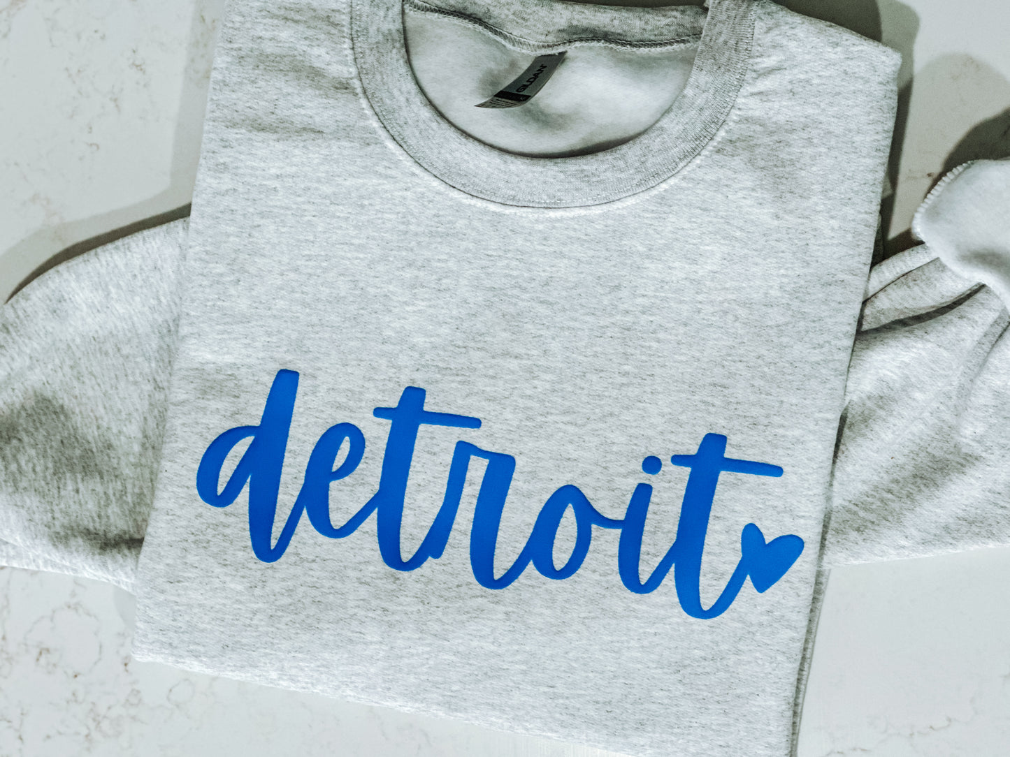 Detroit Heart Puff Lions Sweatshirt