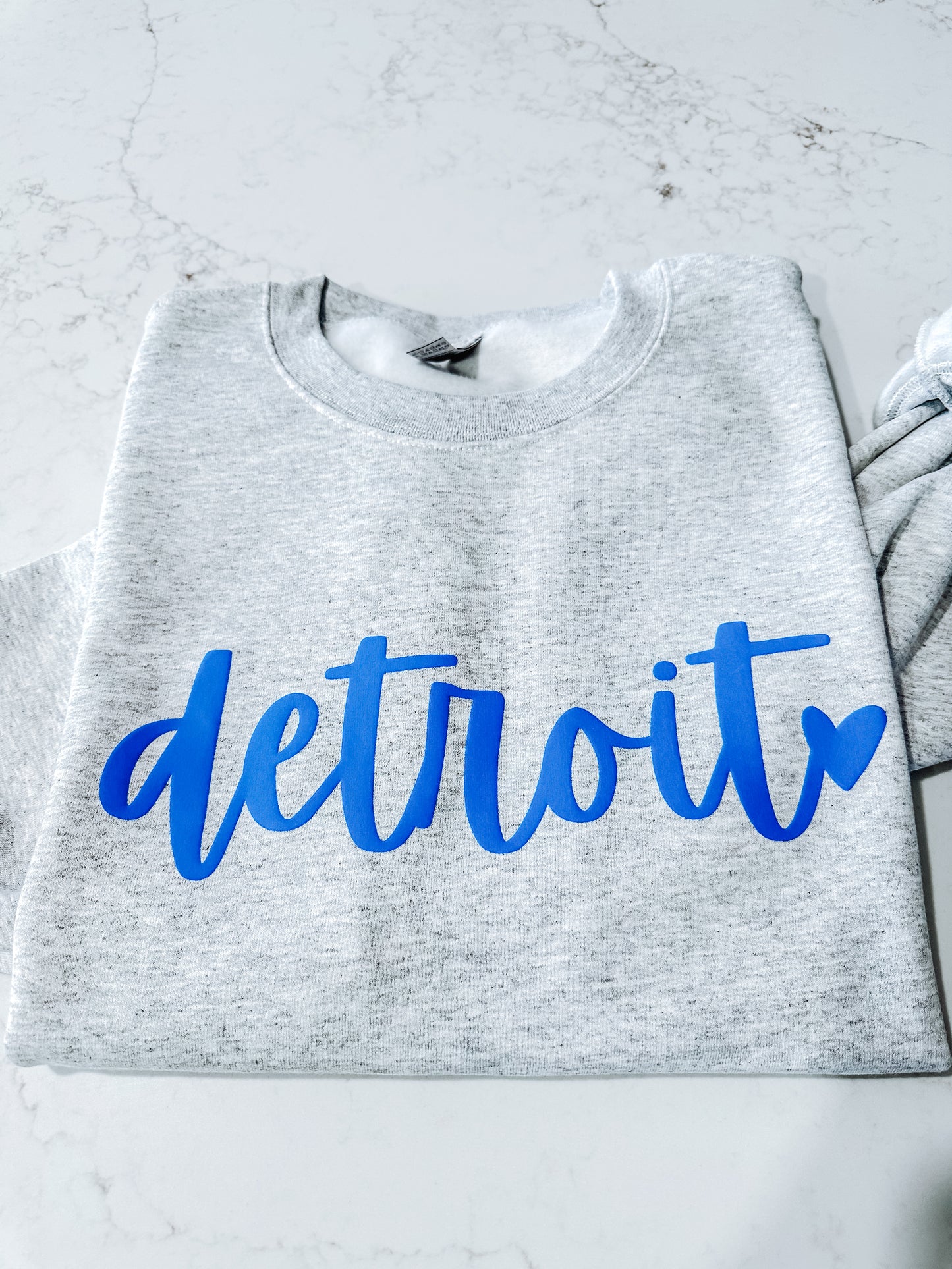Detroit Heart Puff Lions Sweatshirt