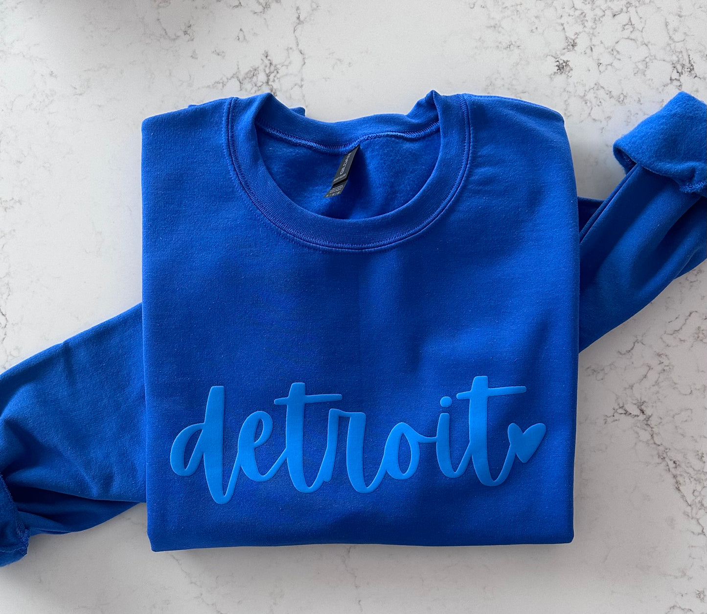Detroit Heart Puff Lions Sweatshirt