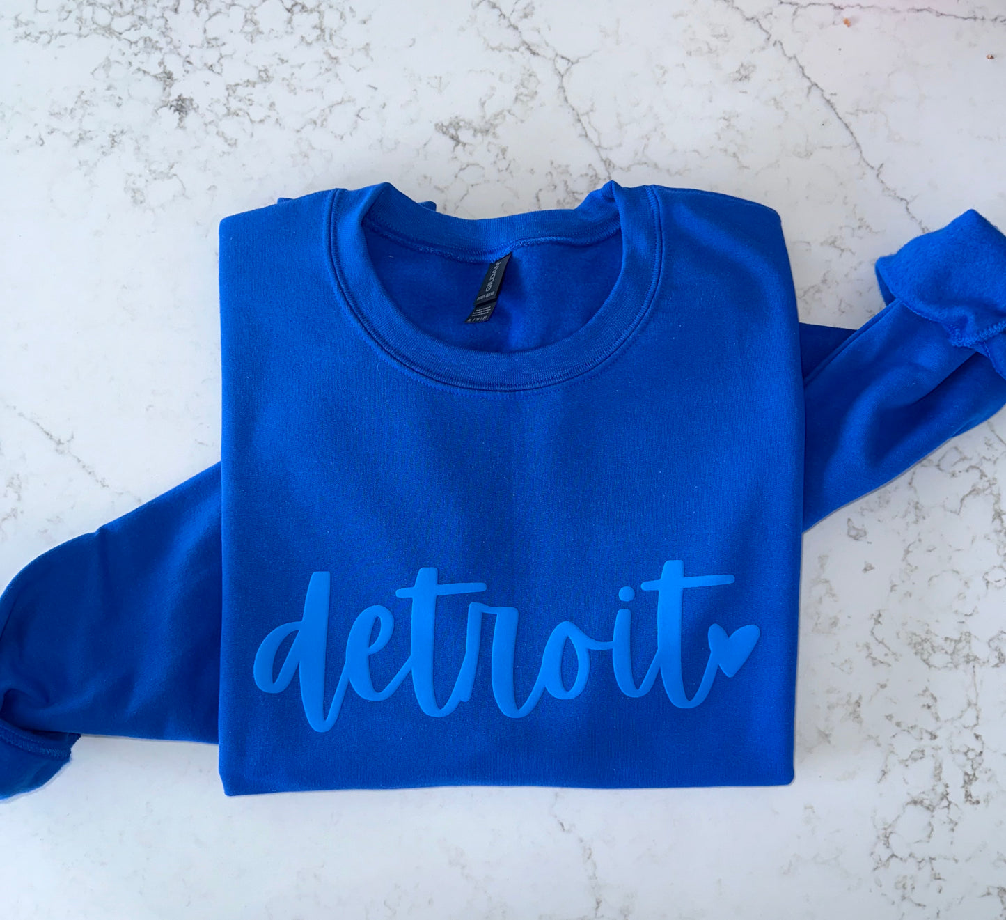 Detroit Heart Puff Lions Sweatshirt