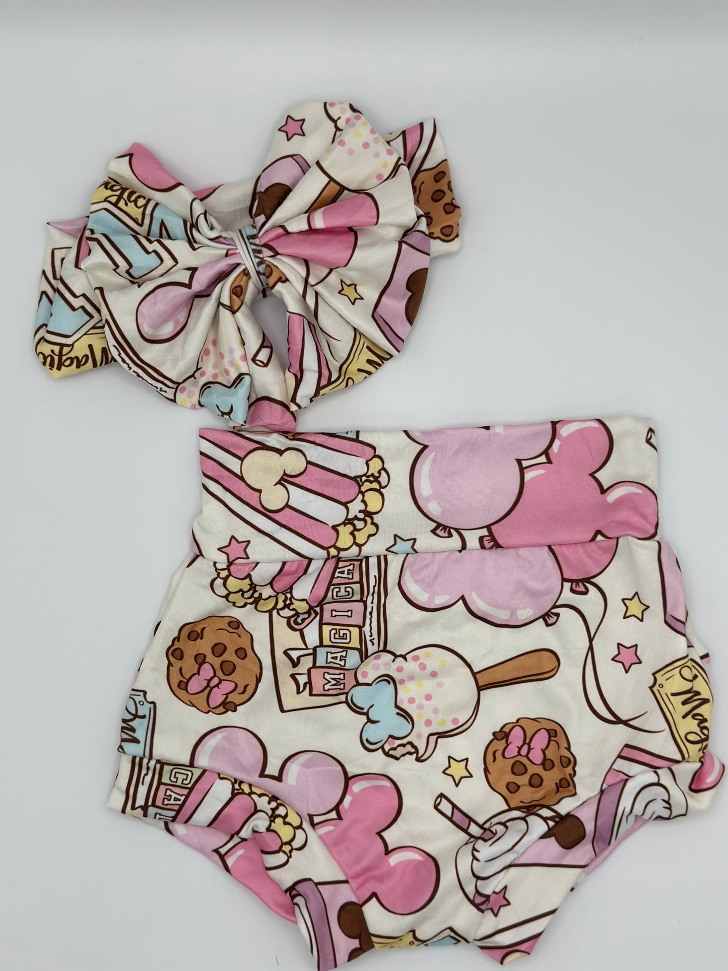 Magical Park Snacks Baby Bummies & Bow Set