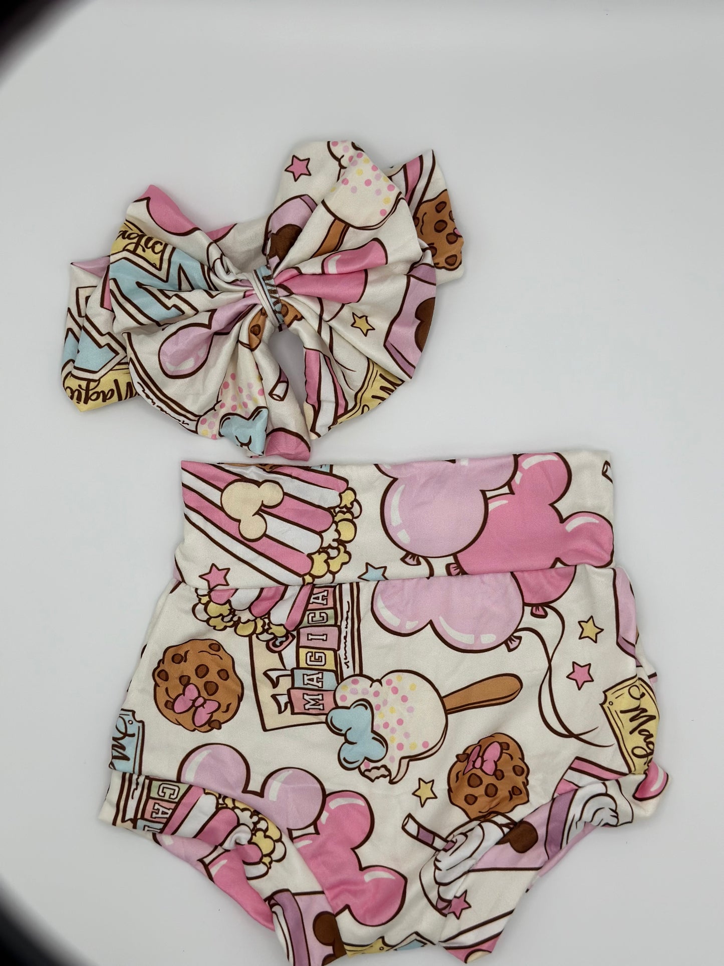Magical Park Snacks Baby Bummies & Bow Set