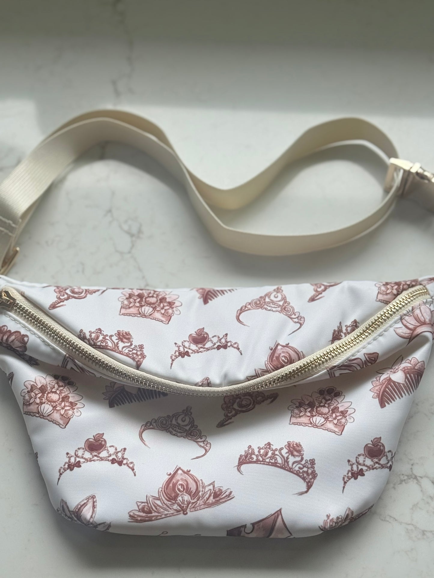 Magical Princess Crowns Neutral Jumbo Fanny Pack & Keychain Wallet