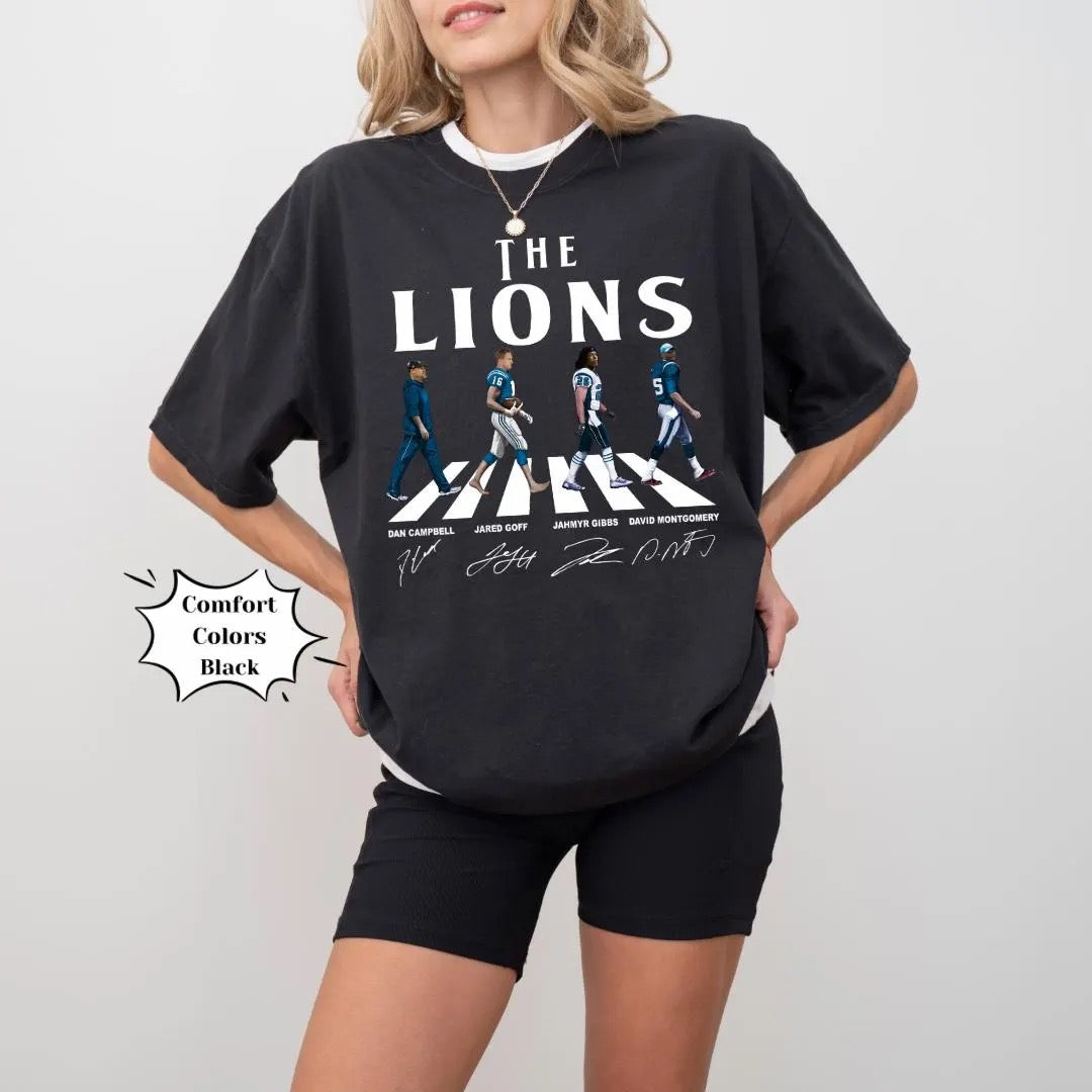 Detroit Lions Abbey Road Lions Walking Shirt | Detroit Lions Football Hoodie