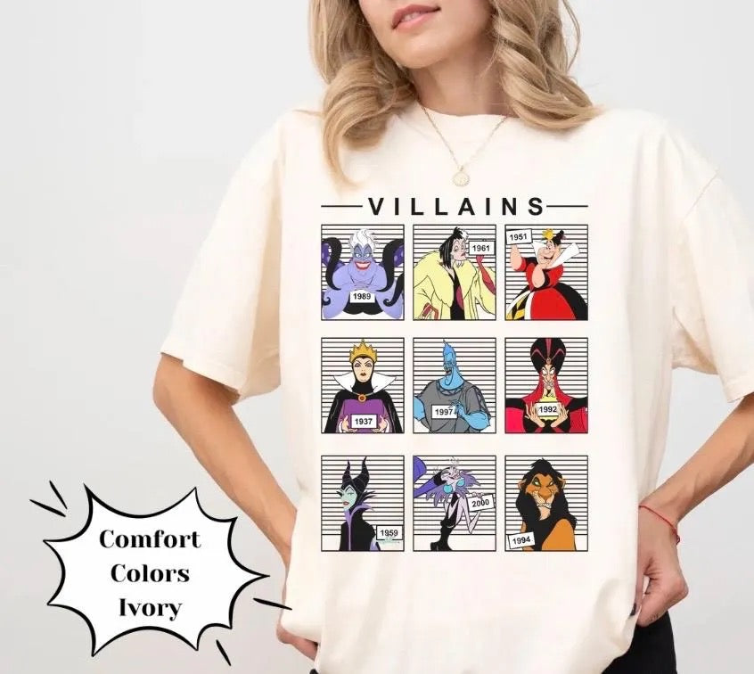 Villains Mug Shot Shirt, Comfort Colors, Bella Canvas