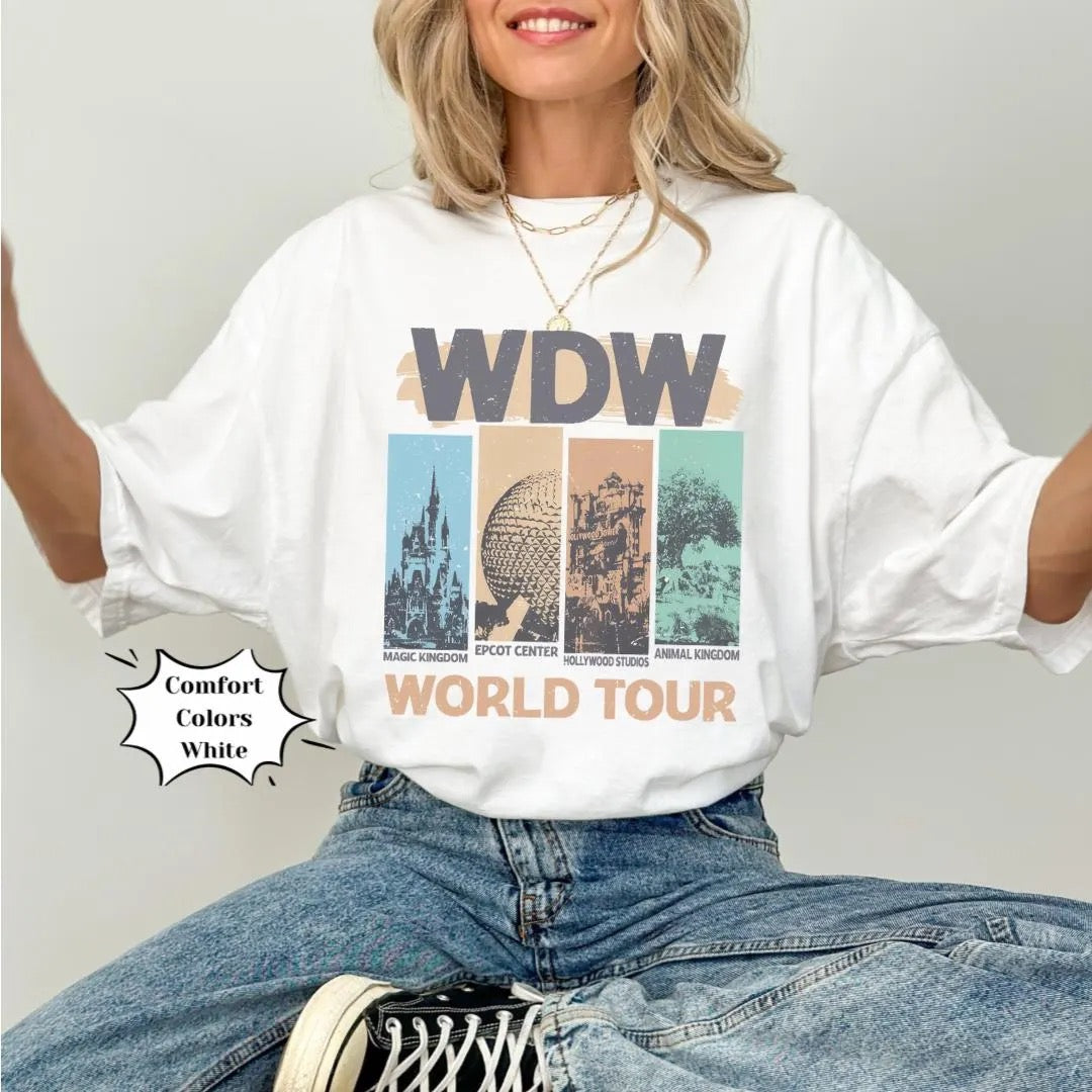 Retro Magical Mouse World Tour Shirt, Comfort Colors, Bella Canvas
