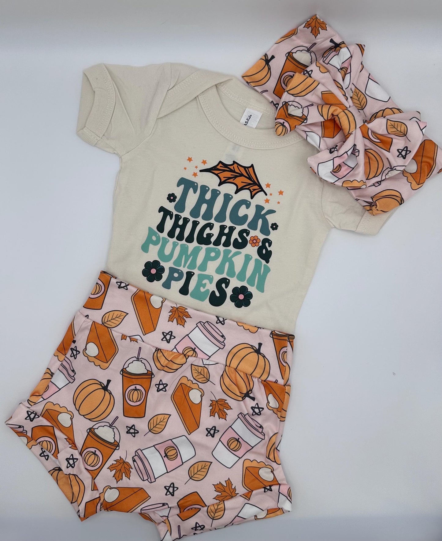Pumpkin Spice Baby Bummies & Bow