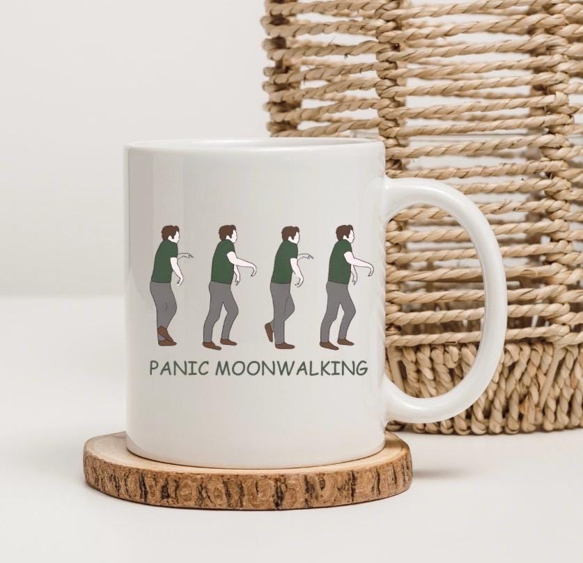 New Girl Nick Miller Panic Moonwalk Funny Mug