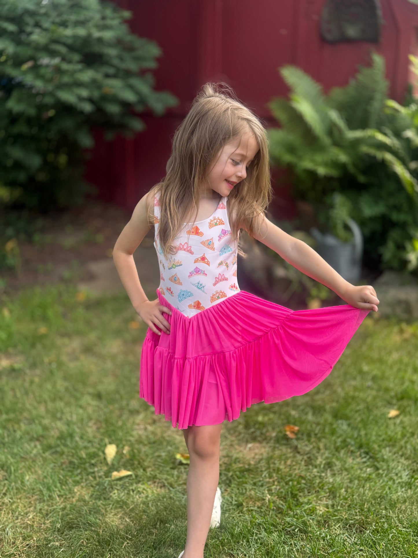 Magical Princess Crowns Girls Twirl Tutu Active Dress