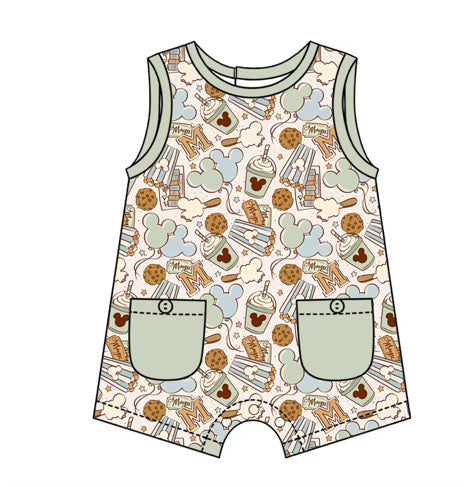 PREORDER Magical Park Snacks Boys Infant Romper *SHIPS EARLY DECEMBER*