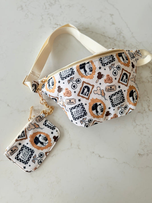 Magical Walt Park Fun Neutral Jumbo Fanny Pack & Keychain Wallet