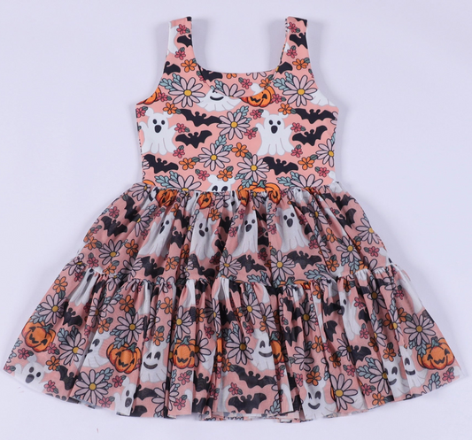 PREORDER Magical Bloom & Boo Halloween Mesh Tutu Athletic Dress *SHIPS LATE JULY*