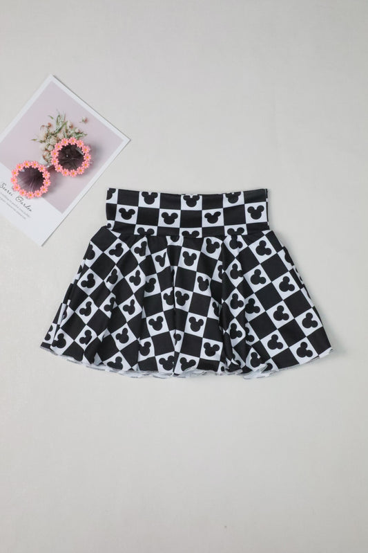 Magical Mouse Checkered Girls Twirl Skort