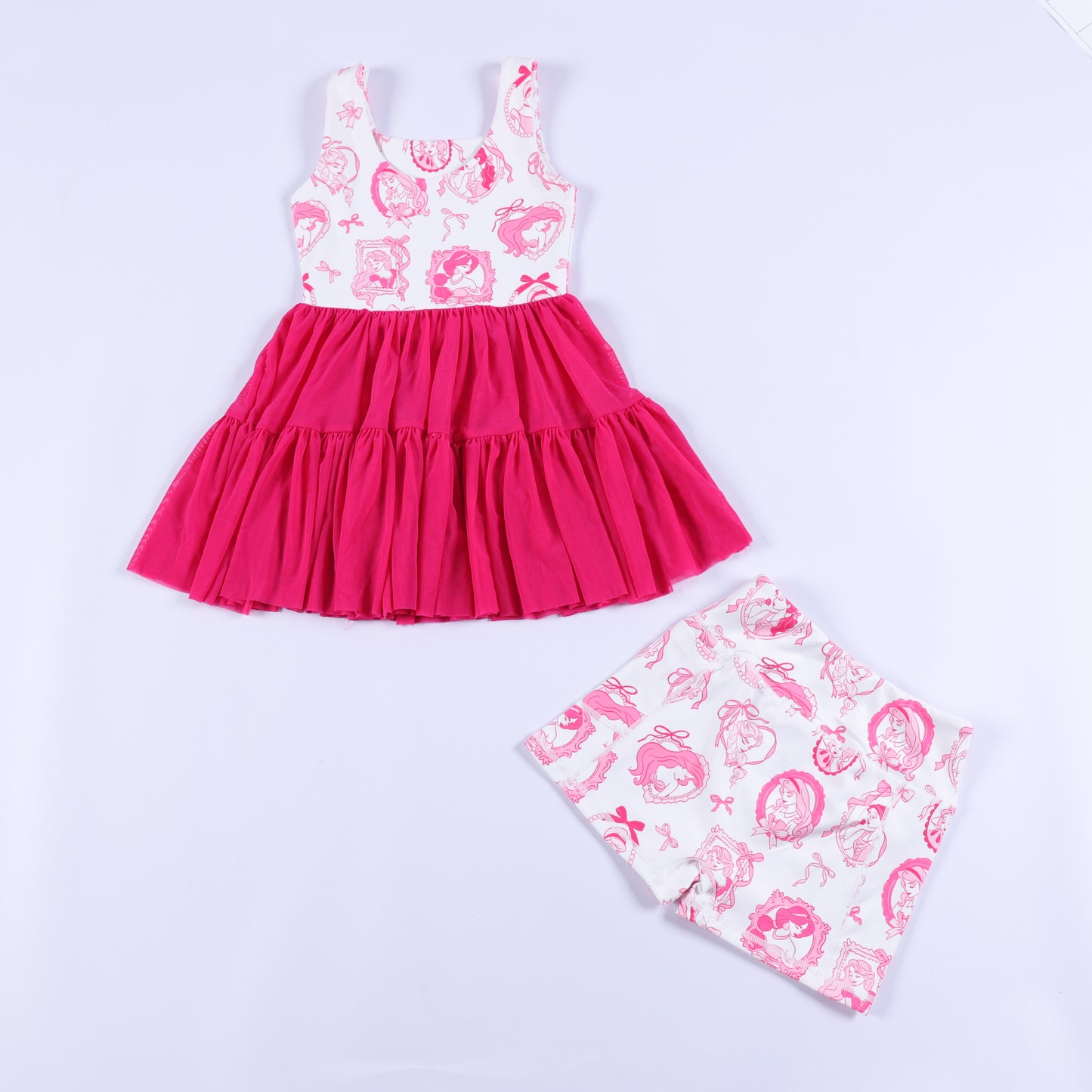 Magical Pink Princess Frames Mesh Tutu Dress