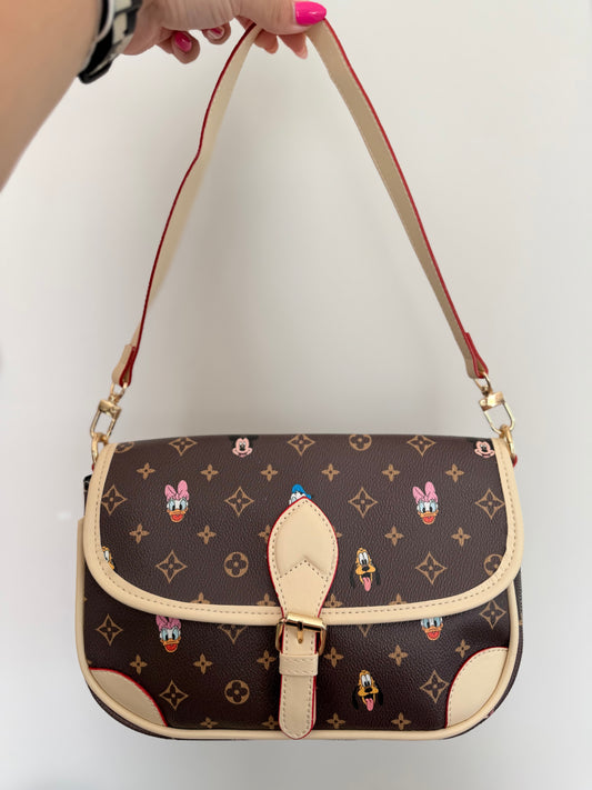 Magical Luxe Brown Main Street Monogram Envelope Satchel Bag