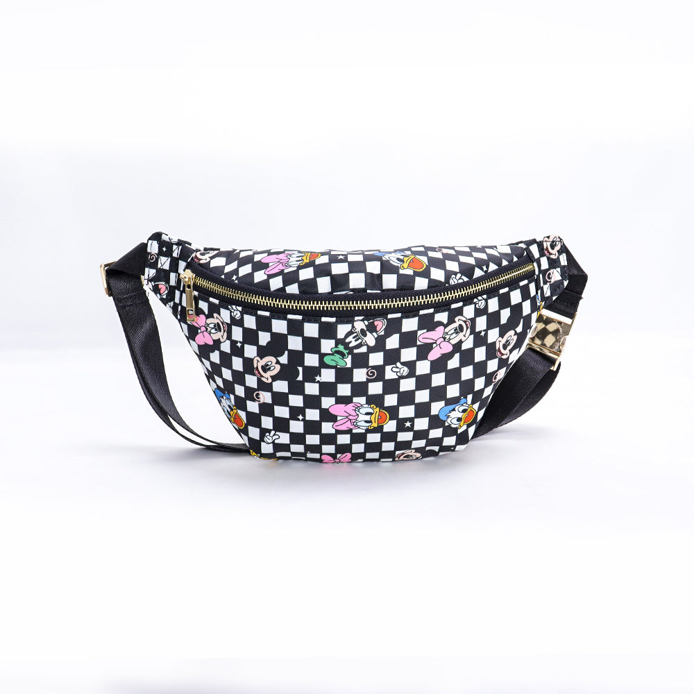 Magical Black Check Mouse Friends Jumbo Fanny Pack