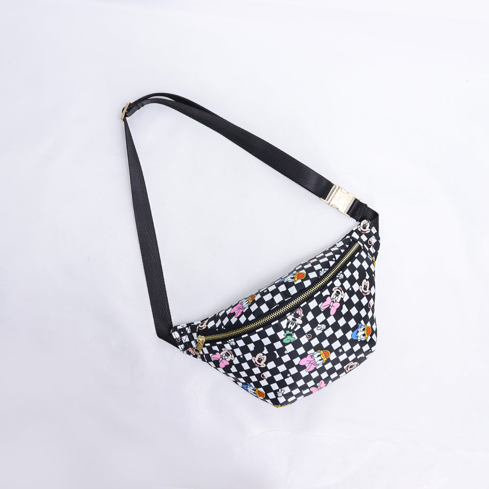 Magical Black Check Mouse Friends Jumbo Fanny Pack