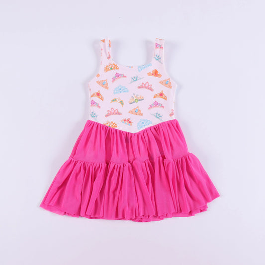 Magical Princess Crowns Girls Twirl Tutu Active Dress