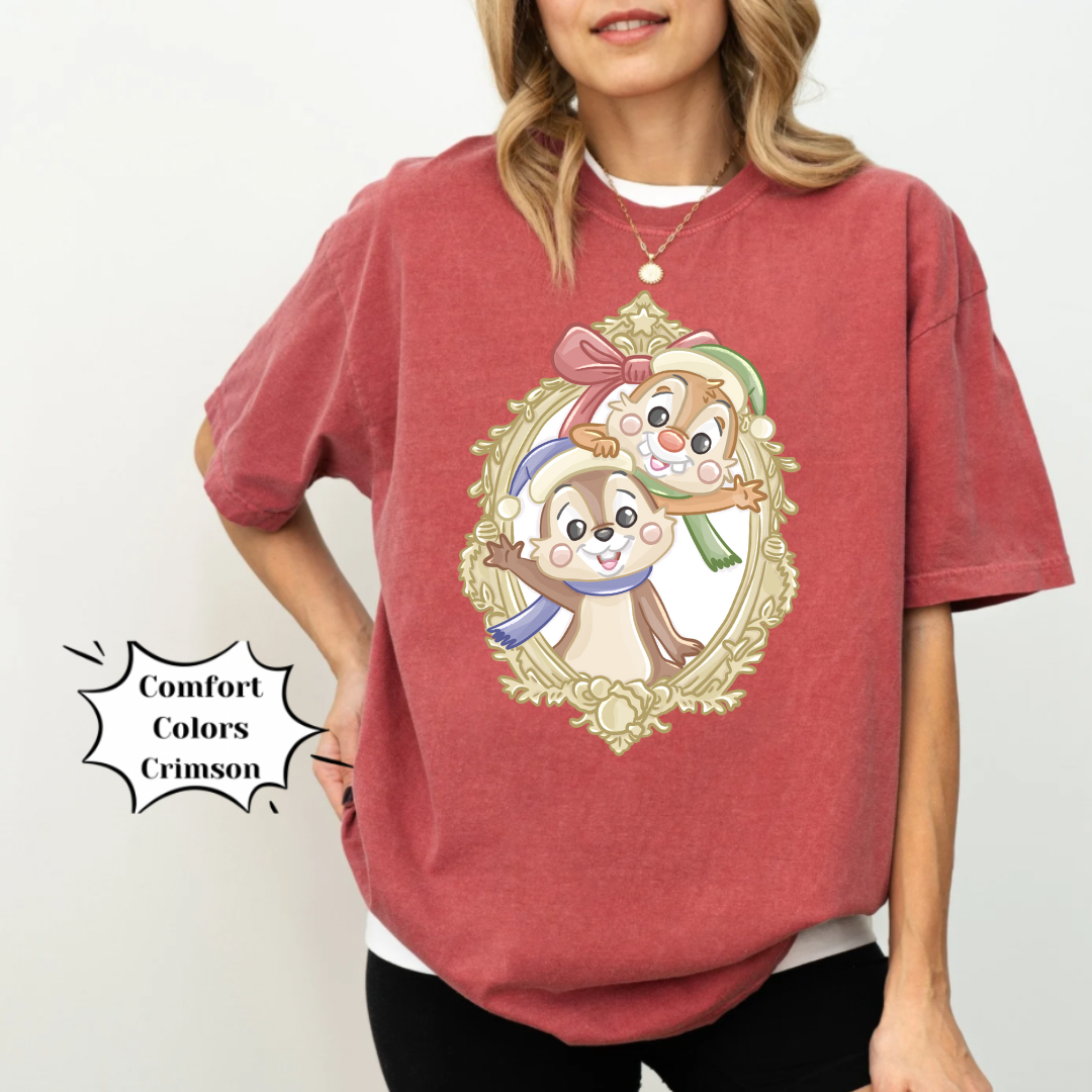 Santa Chipmunk Coquette Frame Shirt