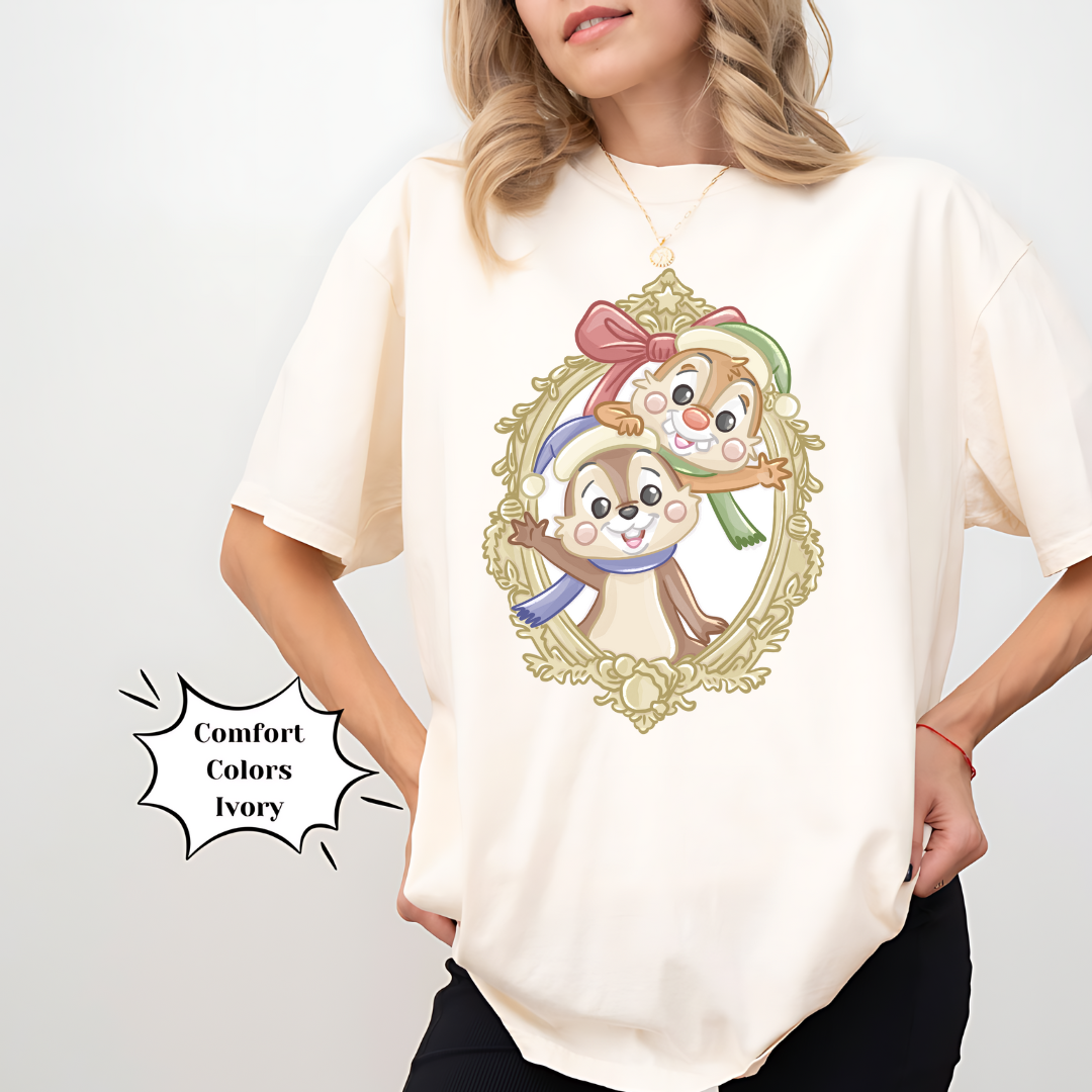 Santa Chipmunk Coquette Frame Shirt