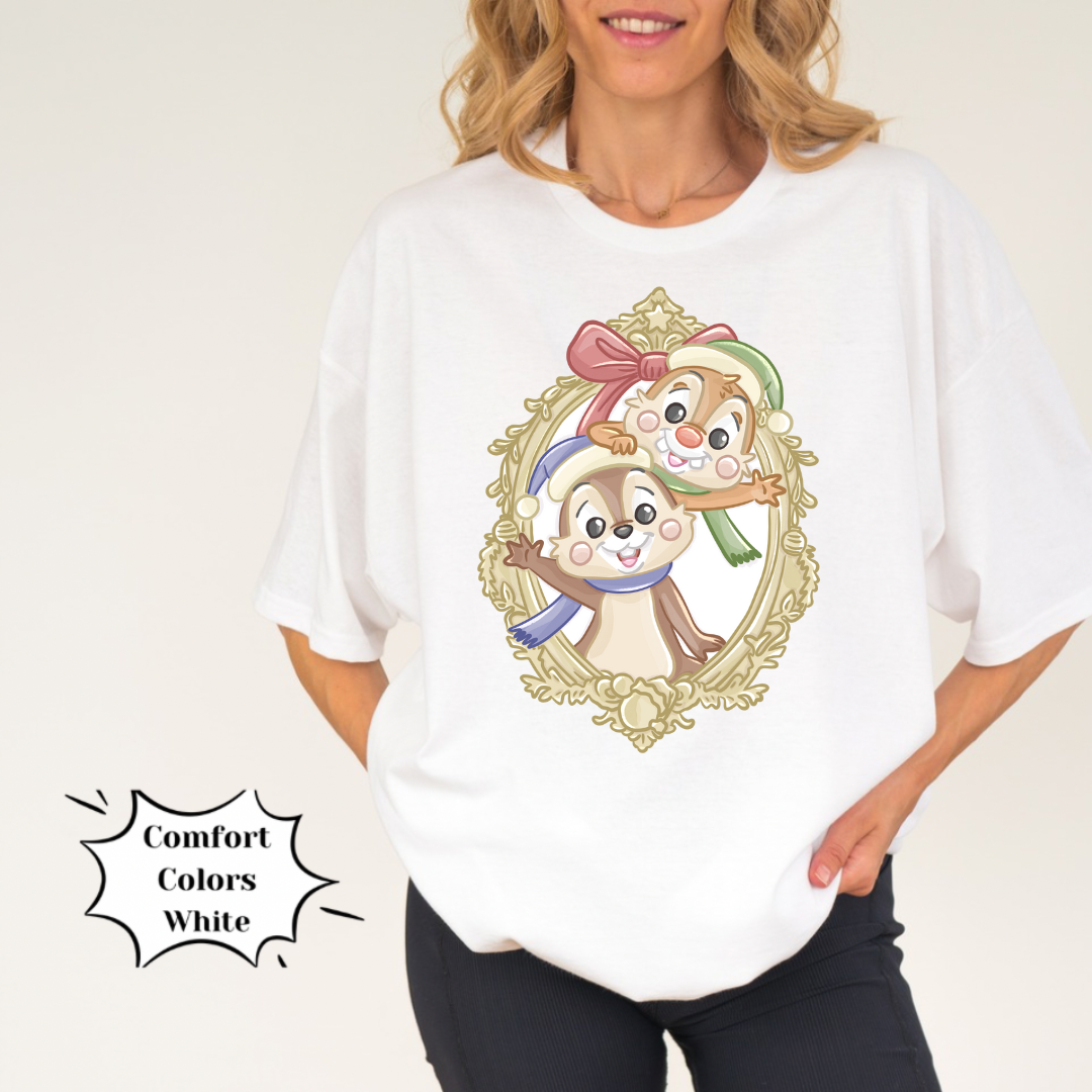 Santa Chipmunk Coquette Frame Shirt