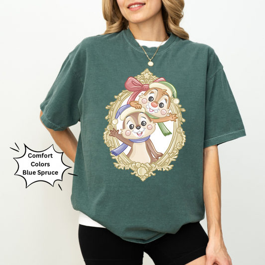 Santa Chipmunk Coquette Frame Shirt