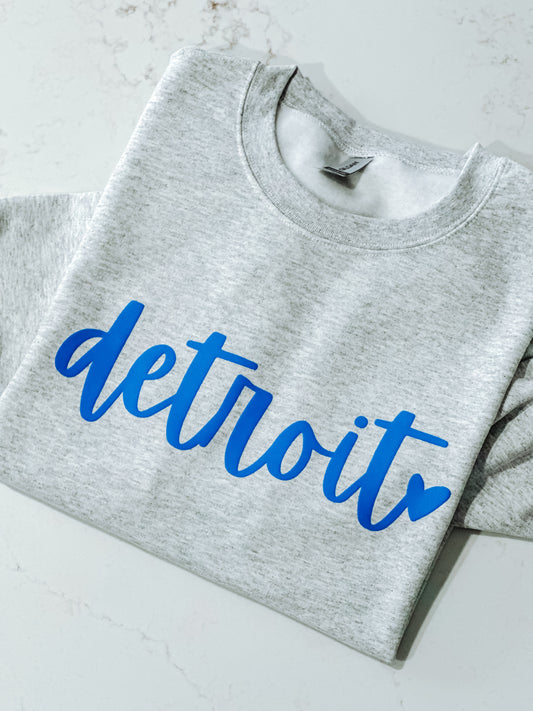 Detroit Heart Puff Lions Sweatshirt