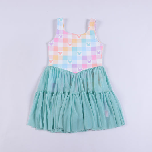 Magical Pastel Gingham Tutu Dress