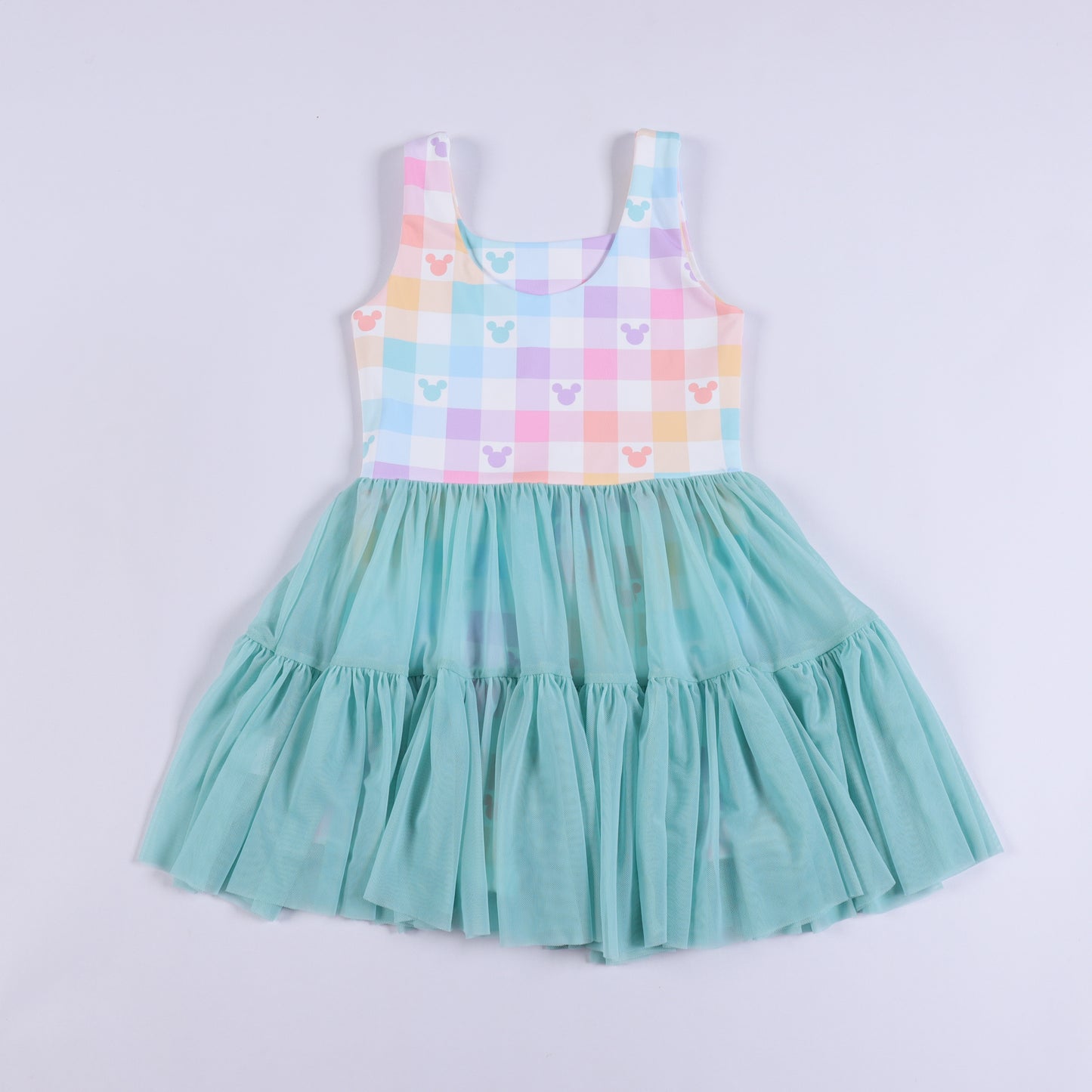 Magical Pastel Gingham Tutu Dress