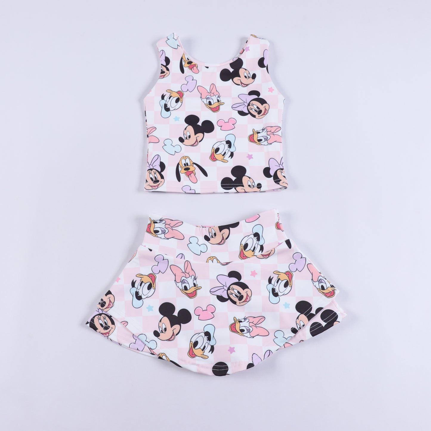 Magical Mouse and Friends Pink Checkered Youth Activewear Set