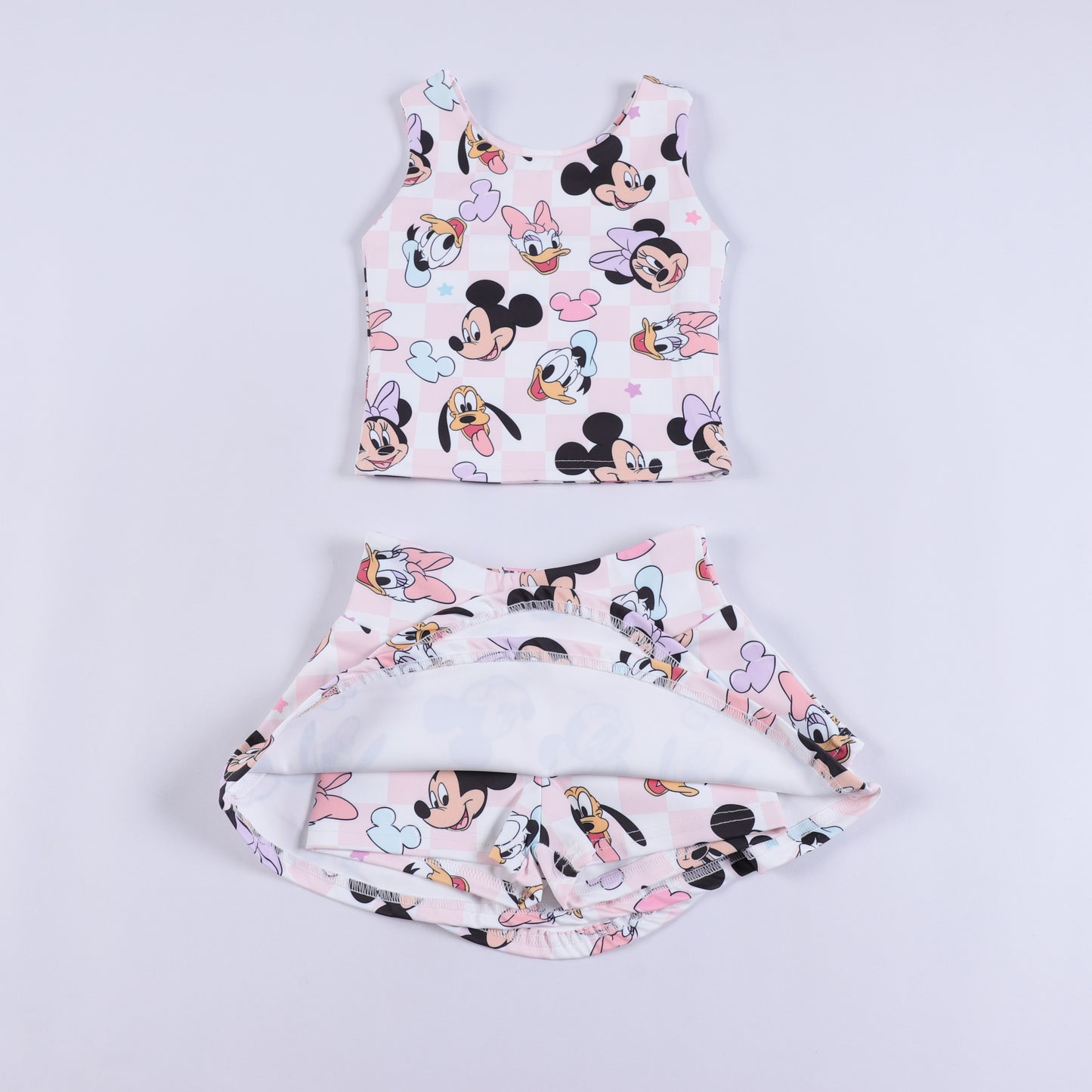 Magical Mouse and Friends Pink Checkered Youth Activewear Set
