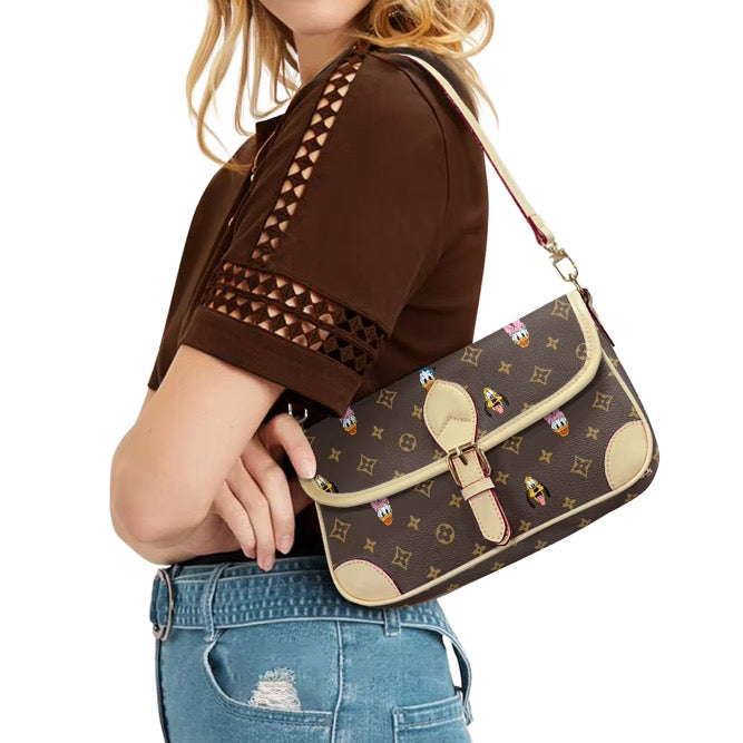 Magical Luxe Brown Main Street Monogram Envelope Satchel Bag *SHIPS END OF JULY*
