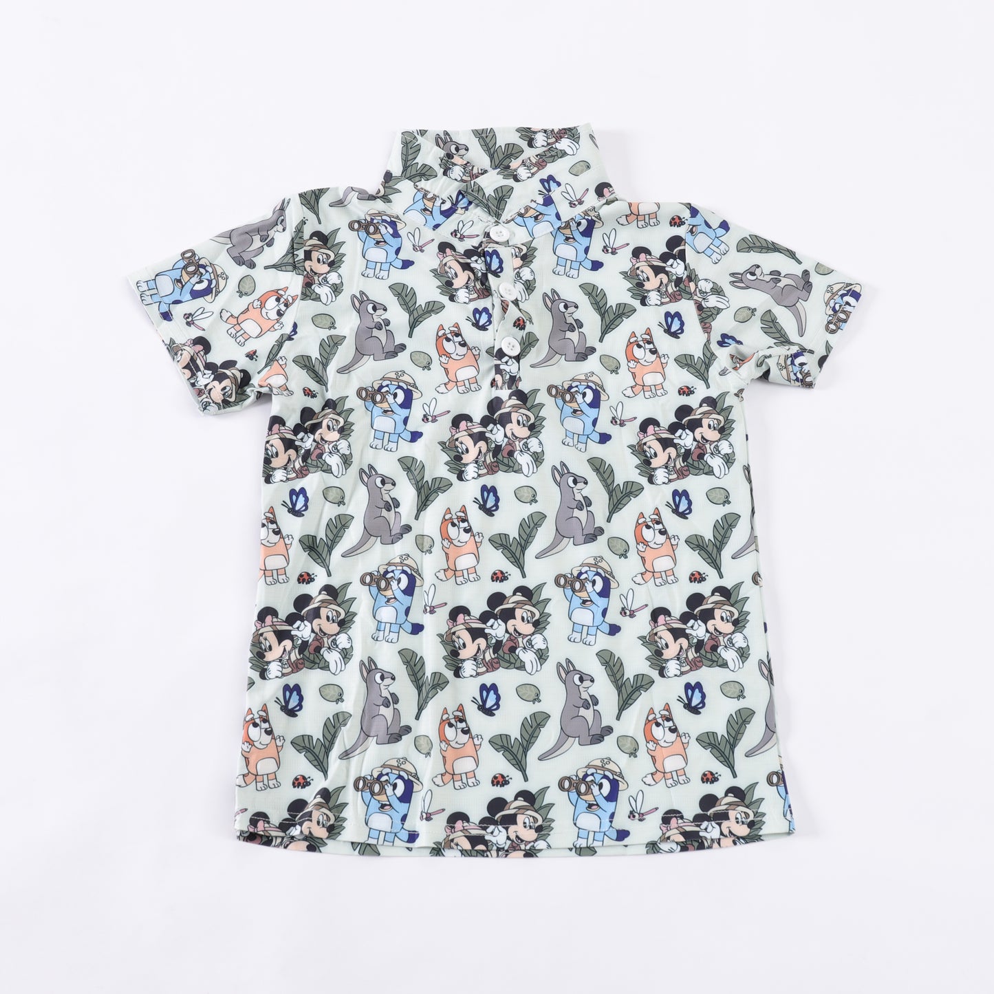 READY TO SHIP Magical Mouse & Blue Dog Boys Dry Fit Polo Shirt