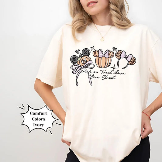 Magical Main Street Trick or Treat Ears Headband Halloween Spooky Shirt