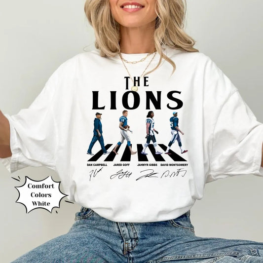 Detroit Lions Abbey Road Lions Walking Shirt | Detroit Lions Football Hoodie