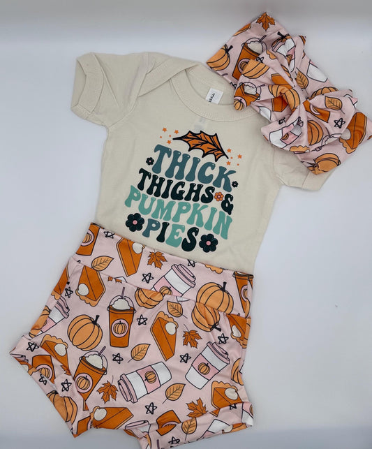 Pumpkin Spice Baby Bummies & Bow